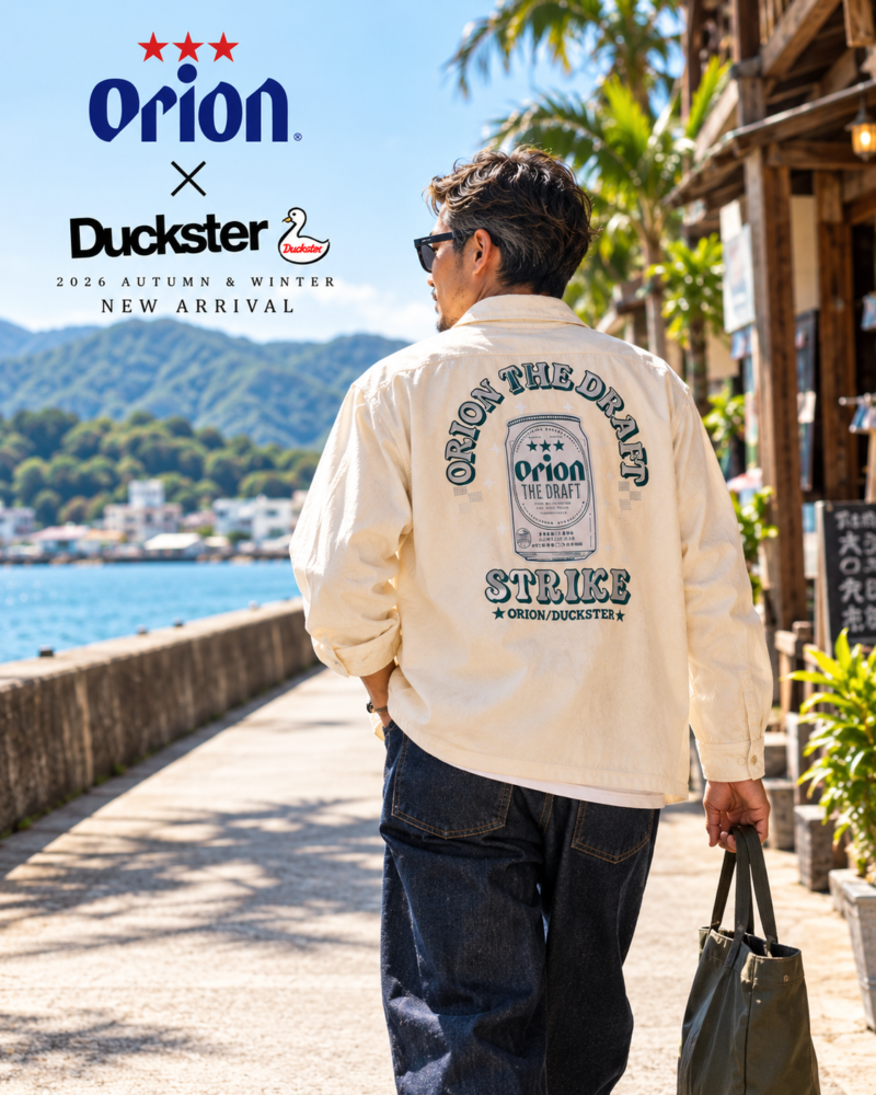 DUCKSTER オリオンビールコラボシャツ CREAM メンズコーデ